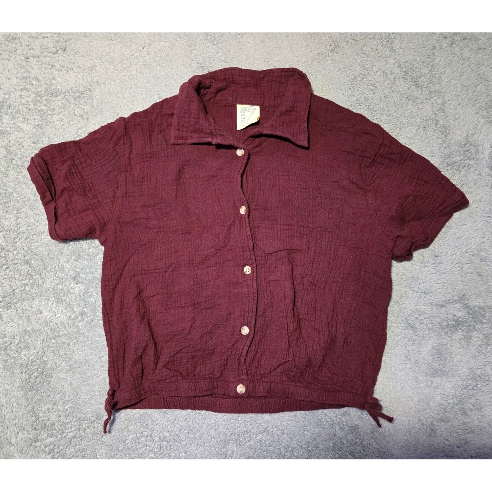Thereabouts Girls Adaptivive Gauze Pullover Top Short Sleeve Burgundy Size 14.5